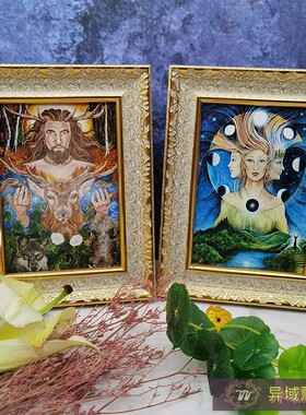 欧式人物神像画像挂件照片画框卡片摆件客厅书桌玄关挂像来图定制
