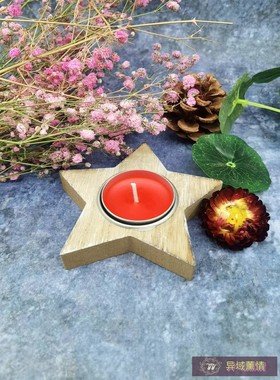 木质烛台爱心五角星杯蜡烛台