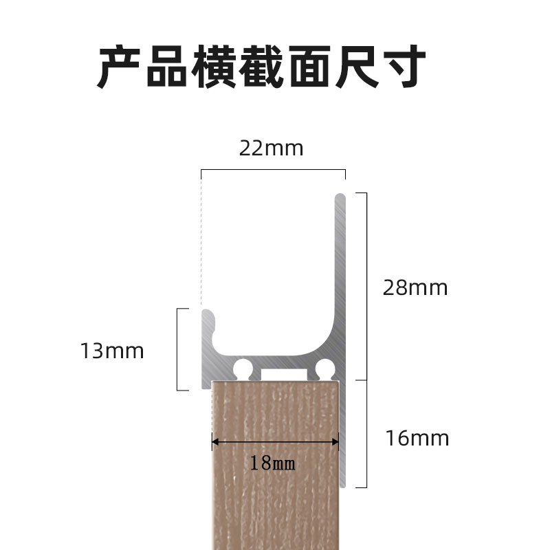 l型拉手免开槽柜门橱柜衣柜门嵌入式衣柜隐形内嵌把手现代简约-图3