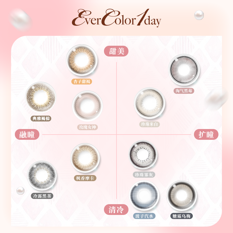 aisei爱谢evercolor系列美瞳日抛10片自然大直径隐形眼镜官网旗舰