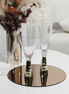 现代简约玻璃杯轻奢酒具摆件装饰