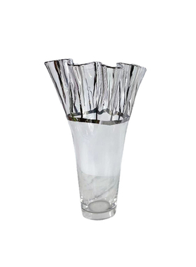 简约现代样板间金银色线条玻璃花器豹子售楼处酒具托盘组合摆件