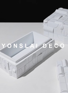 现代极简高端几何积木样板间