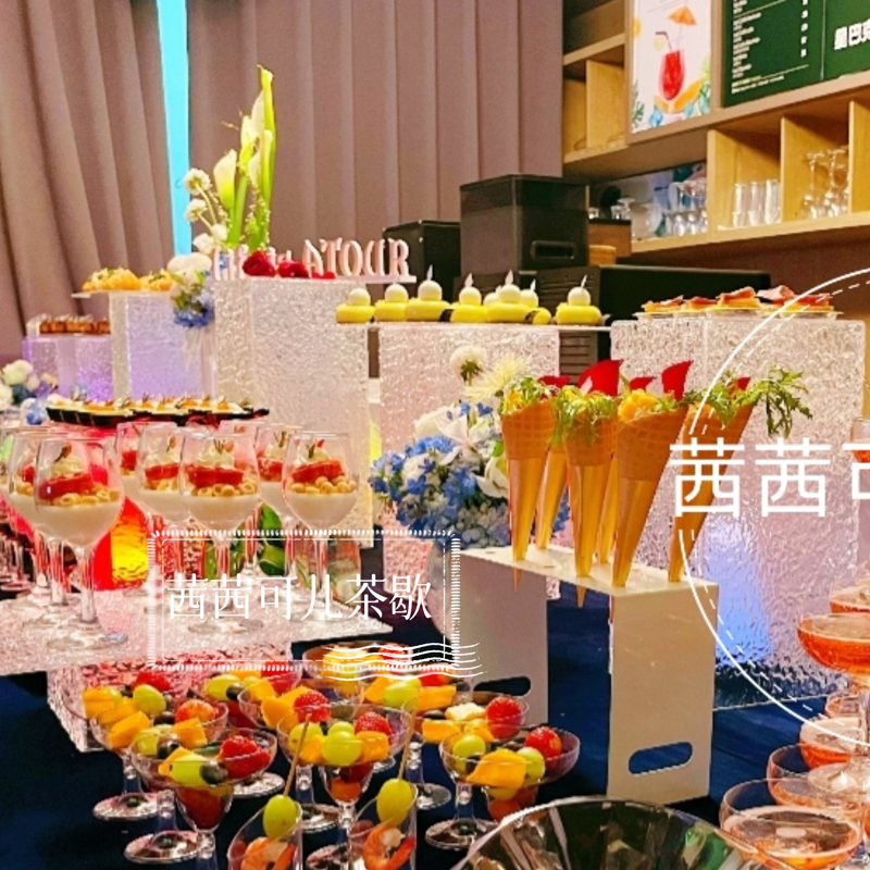 自助餐台食物展示架亚克力婚庆冷餐会点心蛋糕甜品台套装摆台摆件 - 图2