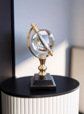 水晶地球仪轻奢高档玄关装饰摆件