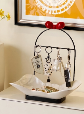 奶油风可爱玄关置物架