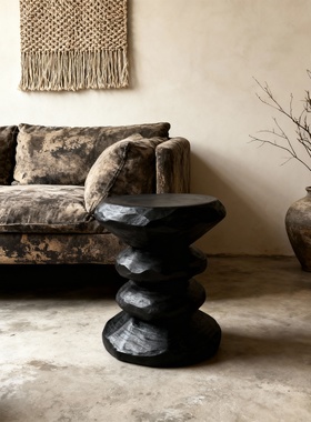 侘寂风实木边几客厅小茶几