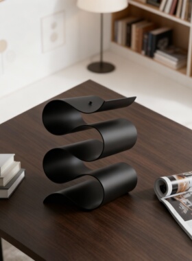 现代简约金属波浪桌面装饰摆件