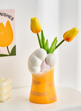 “送你一朵小花花”可爱猫爪摆件