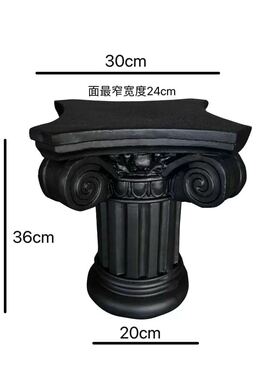 欧式古典柱形树脂边桌摆件