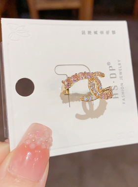 「YU心」法式轻奢百搭超闪满钻小香风交叉开口戒