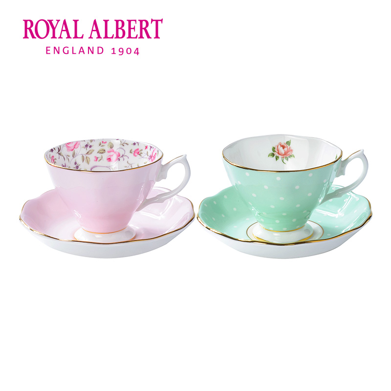 Royal Albert皇家阿尔伯特咖啡杯茶杯碟两对组合套装礼盒送礼推荐 - 图1