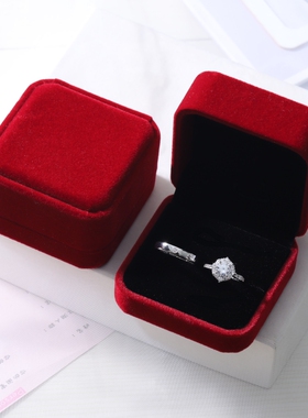 仿真婚戒对戒结婚情侣款假钻戒一对求婚订婚礼新娘交换道具戒指潮