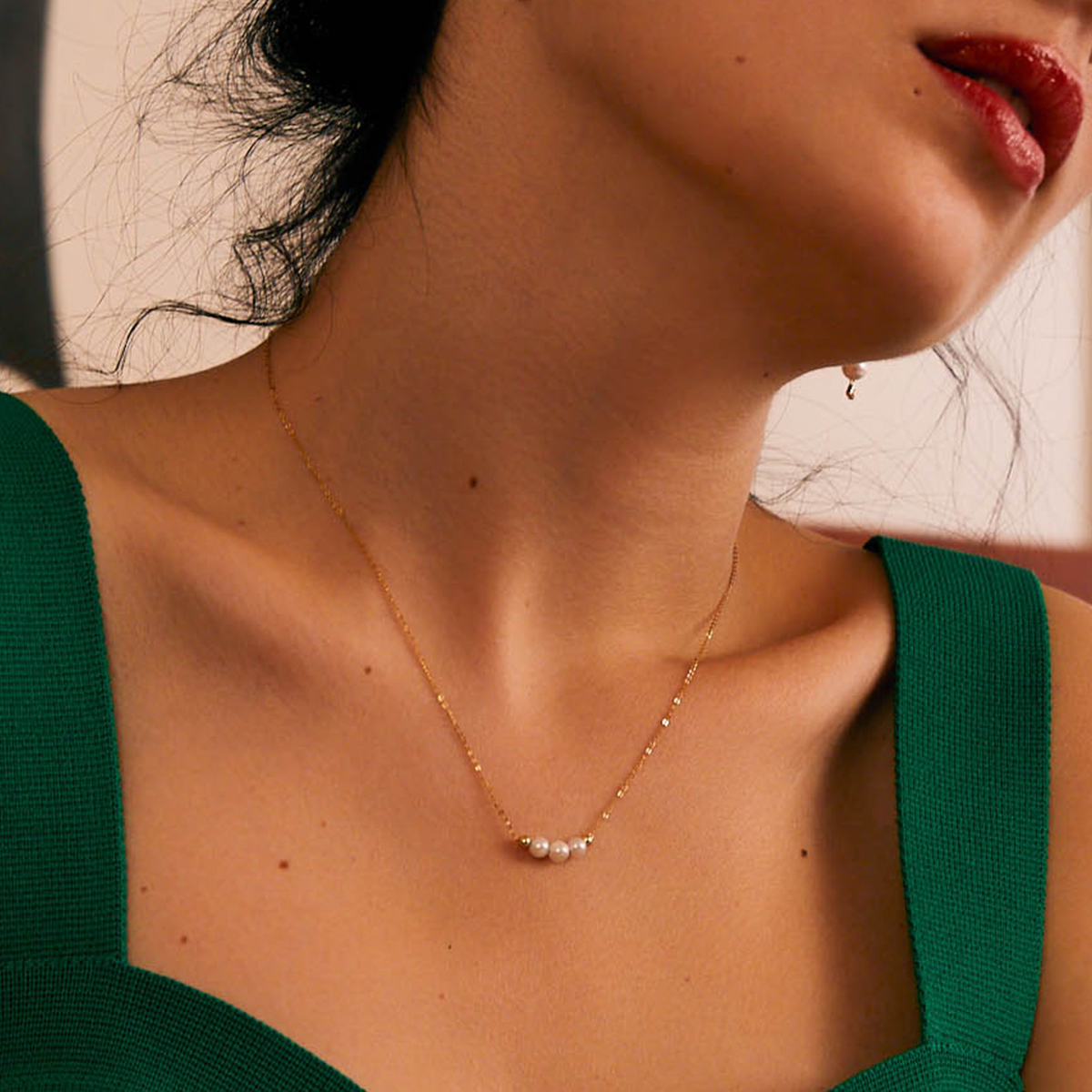 珍珠皇后 akoya珍珠吊坠项链女4-4.5mm海水锁骨链 - 图1