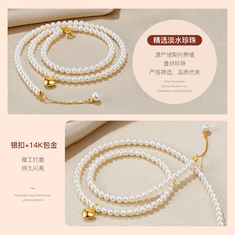 珍珠皇后 淡水珍珠项链女短款小米珠锁骨链choker - 图1