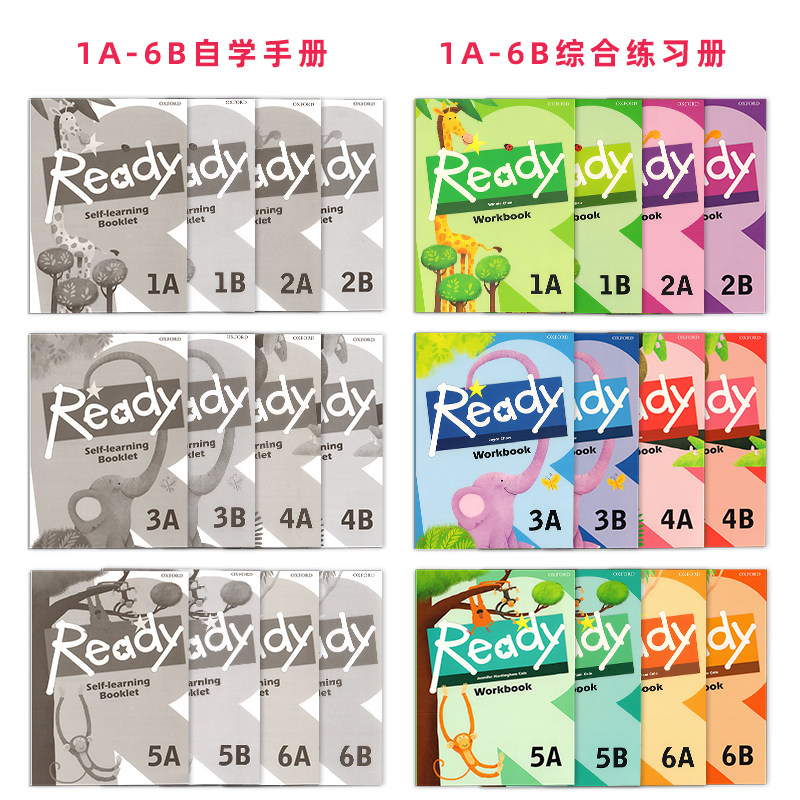 牛津少儿英语教材oxford ready 1A23456B主课本自学手册综合练习册听力语法五本套装Listening grammar workbook原版图书听说读写
