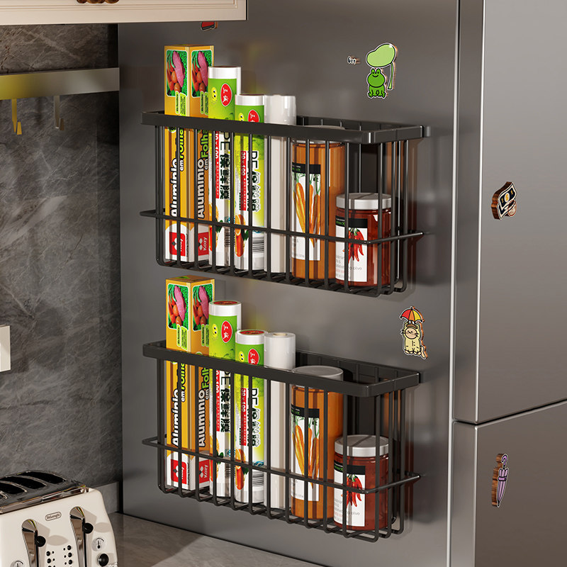 冰箱置物架侧收纳厨房夹缝调料品神器保鲜袋挂篮入户门磁吸收纳架,淘宝优惠券,粉丝福利购,淘宝优惠卷