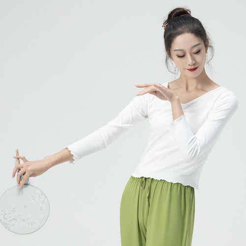 舞蹈服古典舞练功服女长袖上衣现代舞服装民族舞形体服教师专用 - 图0