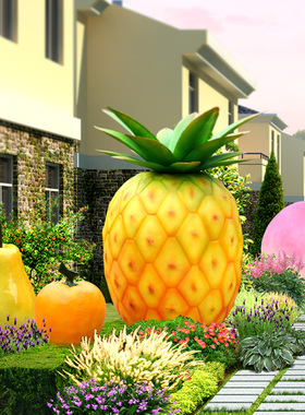 户外玻璃钢雕塑装饰品苹果摆件