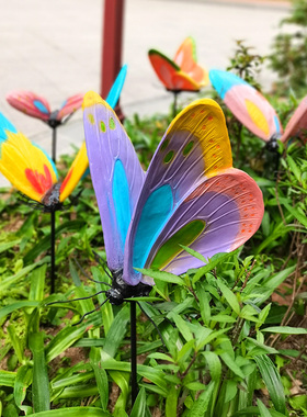仿真蝴蝶公园美陈别墅草坪装饰品