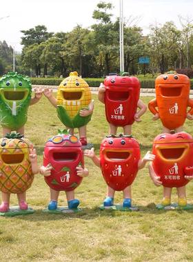 户外创意垃圾桶果皮箱公园景区仿树桩分类垃圾箱大号卡通动物雕塑