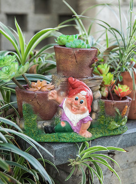 创意卡通风田园装饰树脂多肉花盆