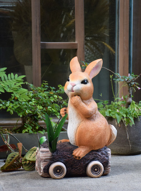可爱风造景园艺杂货阳台兔子摆件