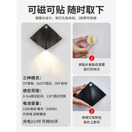 门牌号码牌家用自粘门牌2026新款门牌号高级感轻奢创意家庭入户门牌定制小区住宅门口门上装饰感应灯民宿门贴 - 图1