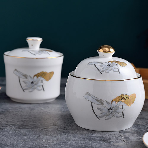 陶瓷隔水小炖盅一人份食佛跳墙家用燕窝甜品碗炖汤蒸位上汤盅商用 - 图2