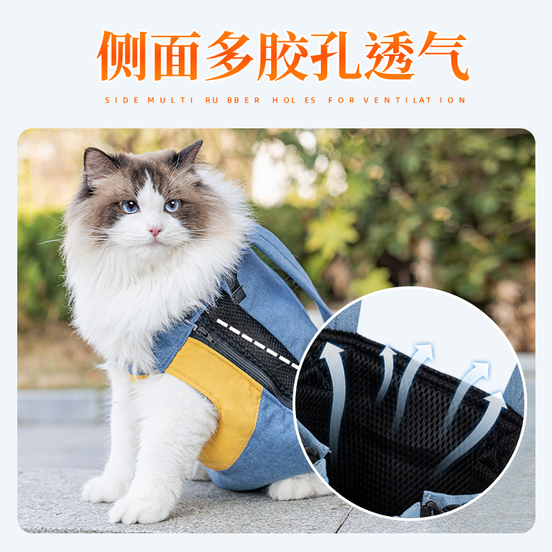 猫包外出猫咪背带胸前包便捷式狗狗包猫兜抱猫袋神器宠物双肩背包-图1