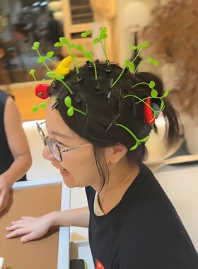 谁懂啊~这惩罚小草发夹太好笑了
