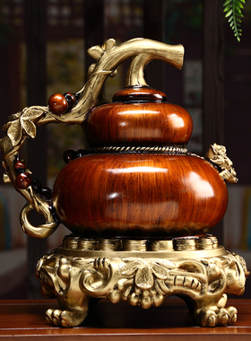复古仿古铜纹树脂葫芦摆件
