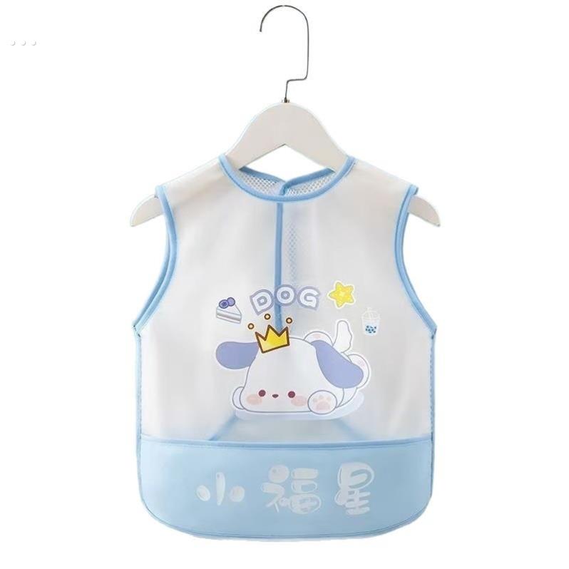 Summer children's bibs, baby eating bibs, waterproof and anti-dirty children's aprons for men and women, sleeveless baby reverse wear protection
