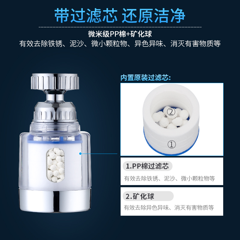 厨房水龙头防溅头加长延伸器自来水过滤器嘴净水器家用增压花洒 - 图1