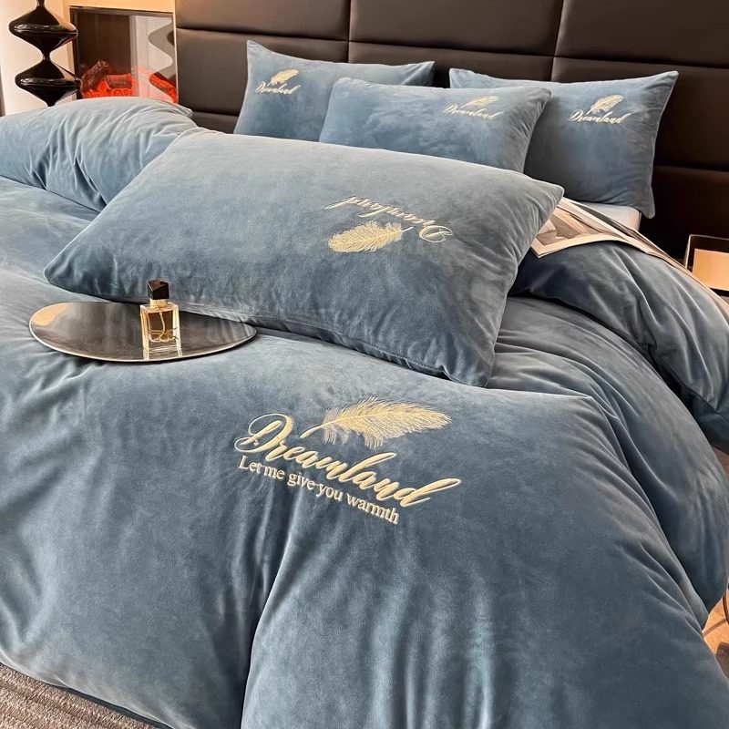 牛奶绒床品四件套冬季加厚珊瑚绒被套罩双面加绒法兰绒床单三件套,淘宝优惠券,粉丝福利购,淘宝优惠卷