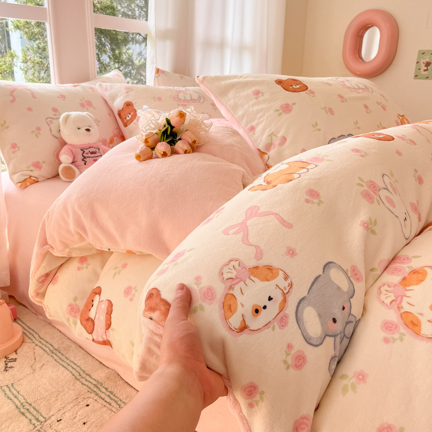 冬季牛奶绒四件套加厚保暖单被套双面珊瑚绒被罩床单毛绒款三件套,淘宝优惠券,粉丝福利购,淘宝优惠卷