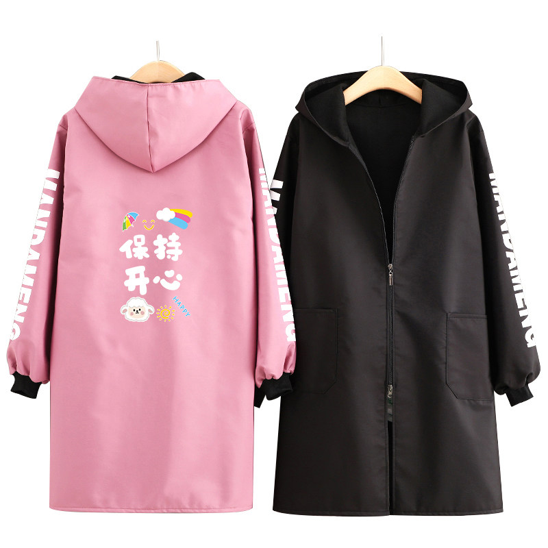 新款加绒加厚防水长袖家用厨房围裙 浩瑾围裙