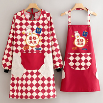 Cartoon Long Sleeve Apron Waterproof Greaseproof Cute Hood Coat Woman New work clothes Cooking Hood grown-up Custom Inprint