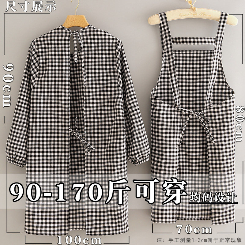 棉布长袖围裙厨房家用做饭卡通可爱罩衣女新款防污耐脏上班工作服,淘宝优惠券,粉丝福利购,淘宝优惠卷