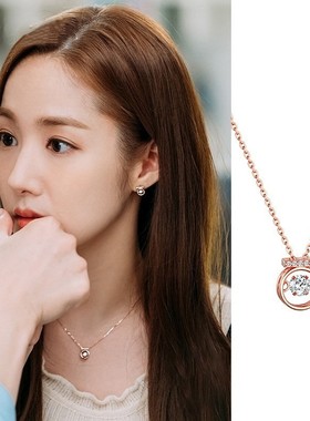 S925纯银跳动的心项链女金秘书同款锁骨链甜美轻奢小众项饰品