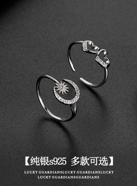 s925纯银戒指女高级感小众设计食指戒2023年新款潮时尚个性尾戒