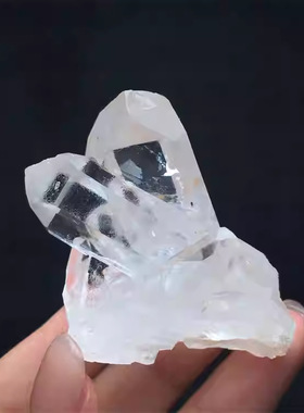 天然白水晶迷你簇透体原石矿物标本消磁净化摆件造景家居饰品摆件
