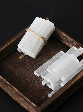 天然摩洛哥透石膏条石膏板白色石英雕刻刻章水晶摆件家居装饰批发