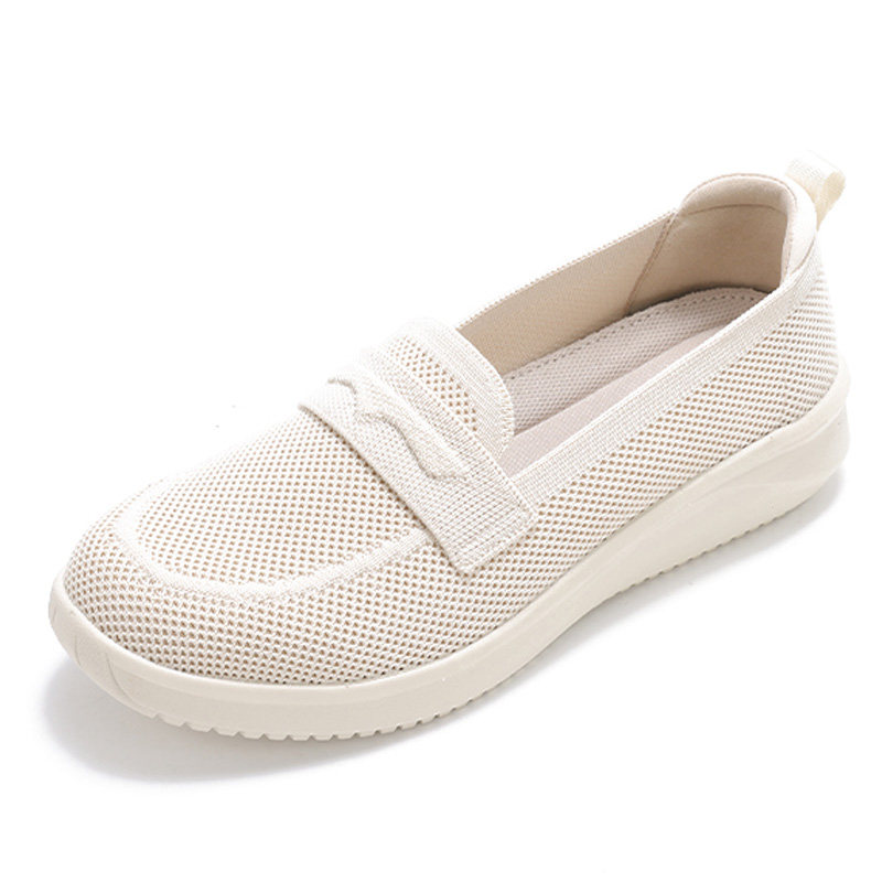 Pansy盼喜飞织网面透气一脚蹬夏季日本防滑休闲轻便舒适妈妈女鞋,淘宝优惠券,粉丝福利购,淘宝优惠卷