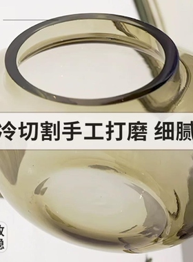 玻璃花瓶小口径马醉木花瓶玻璃透明龟背竹南天竹吊钟水培器皿专用