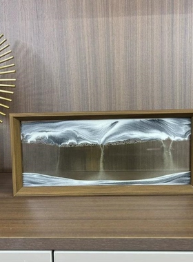 客厅玄关酒柜装饰品办公室桌上解压沙漏轻奢家居相框3D流沙画摆件