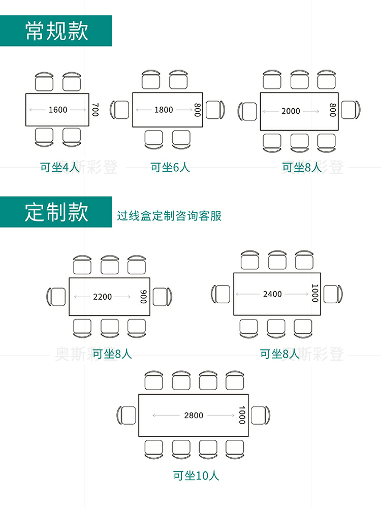 北欧实木会议桌长桌6人8人位办公室大长条桌会客接待洽谈桌椅组合 - 图3