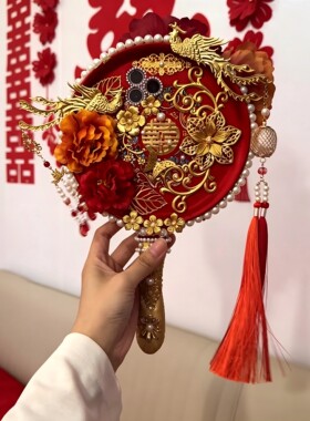 重工团扇手机壳结婚手持平底锅扇