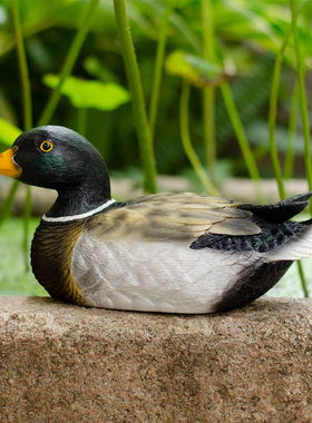 庭院仿真动物布置喝水鸭子摆件