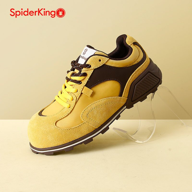 蜘蛛王真皮糖果色丑萌德训鞋女2025春秋运动老爹鞋户外休闲旅游鞋 - 图3